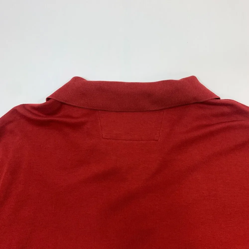 Banana Republic Polo Shirt Mens XL Extra Large Solid Red Soft Cotton Side Slits